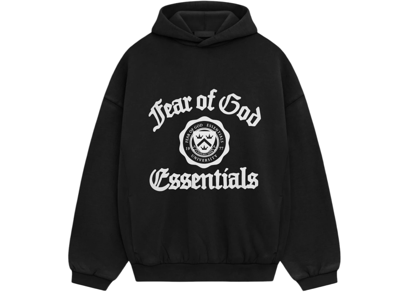 Fear of God Essentials Heavy Fleece Vintage Shrunken Hoodie Black, Black (192HO246210F)