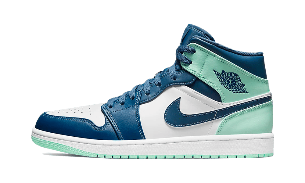 Air Jordan 1 Mid Mystic Navy Mint Foam, Mystic Navy/White/Mint Foam (554724-413 / 554725-413)