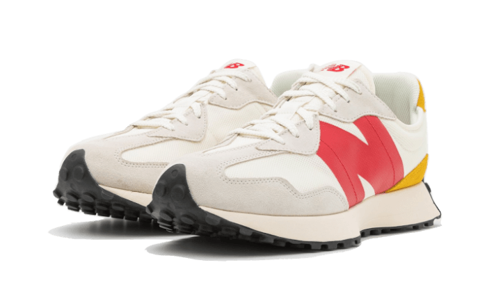 New Balance 327 Cream Red Yellow