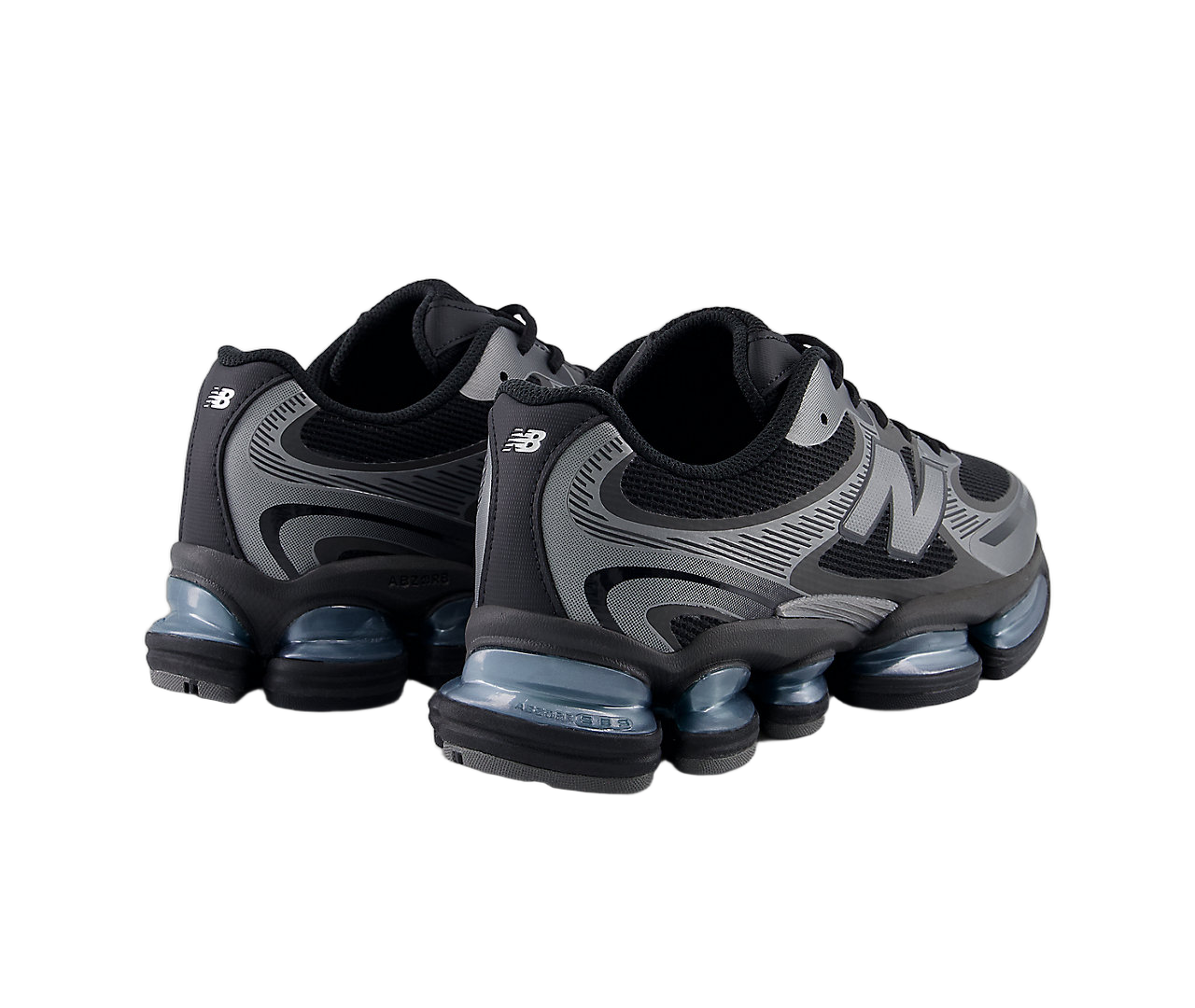 New Balance Abzorb 2000 Black Grey, Black/Dark Silver Metallic/Light Chrome Blue (U2000EA)