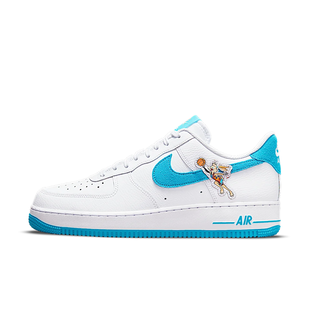 Space Jam x Nike Air Force 1 07 Low Hare, White/Light Blue Fury/White (DJ7998-100 / DM3353-100)