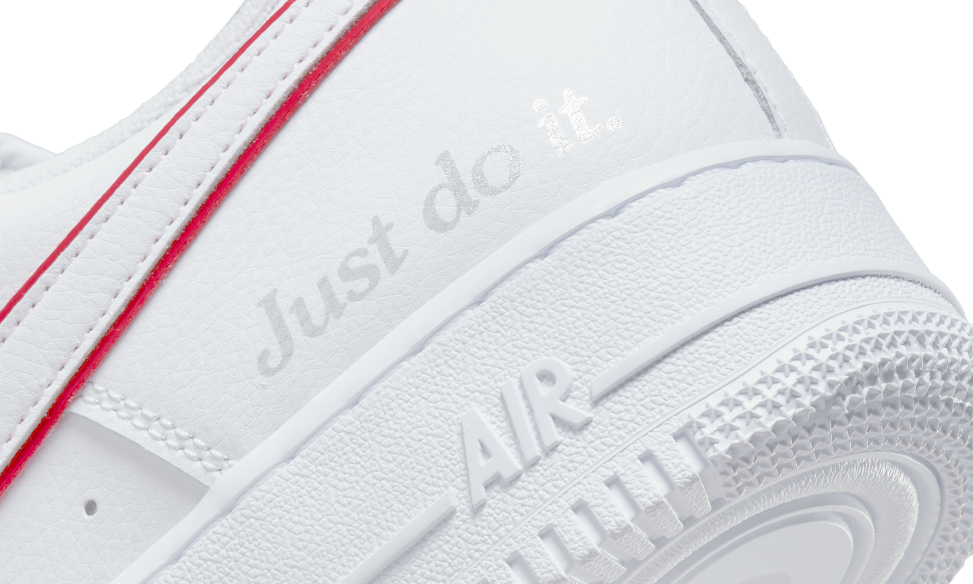 Nike Air Force 1 Low Just Do It White Noble Green Metallic Silver University Red