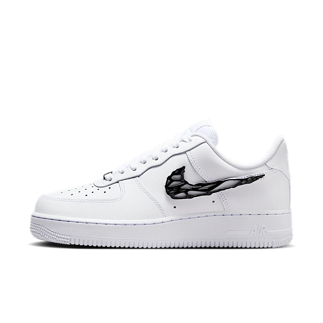 Nike Air Force 1 Low Liquid Metal Swoosh, White/Black (IF1686-101)