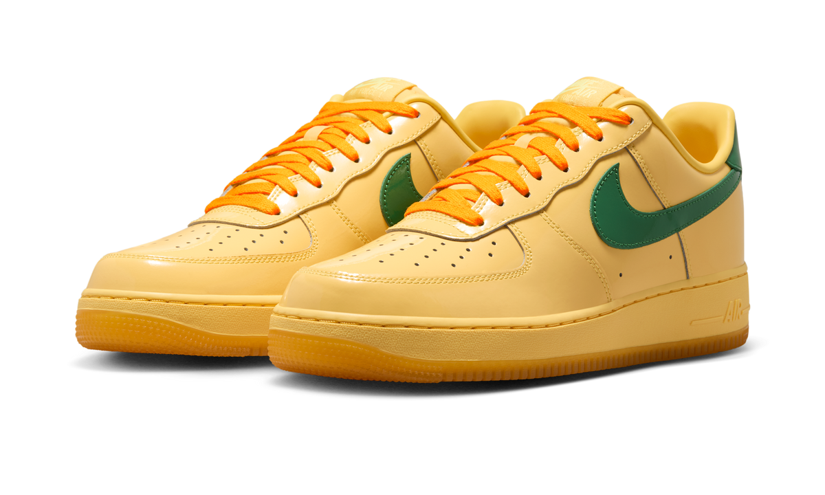 Nike Air Force 1 Low Patent Leather Topaz Gold Pine Green