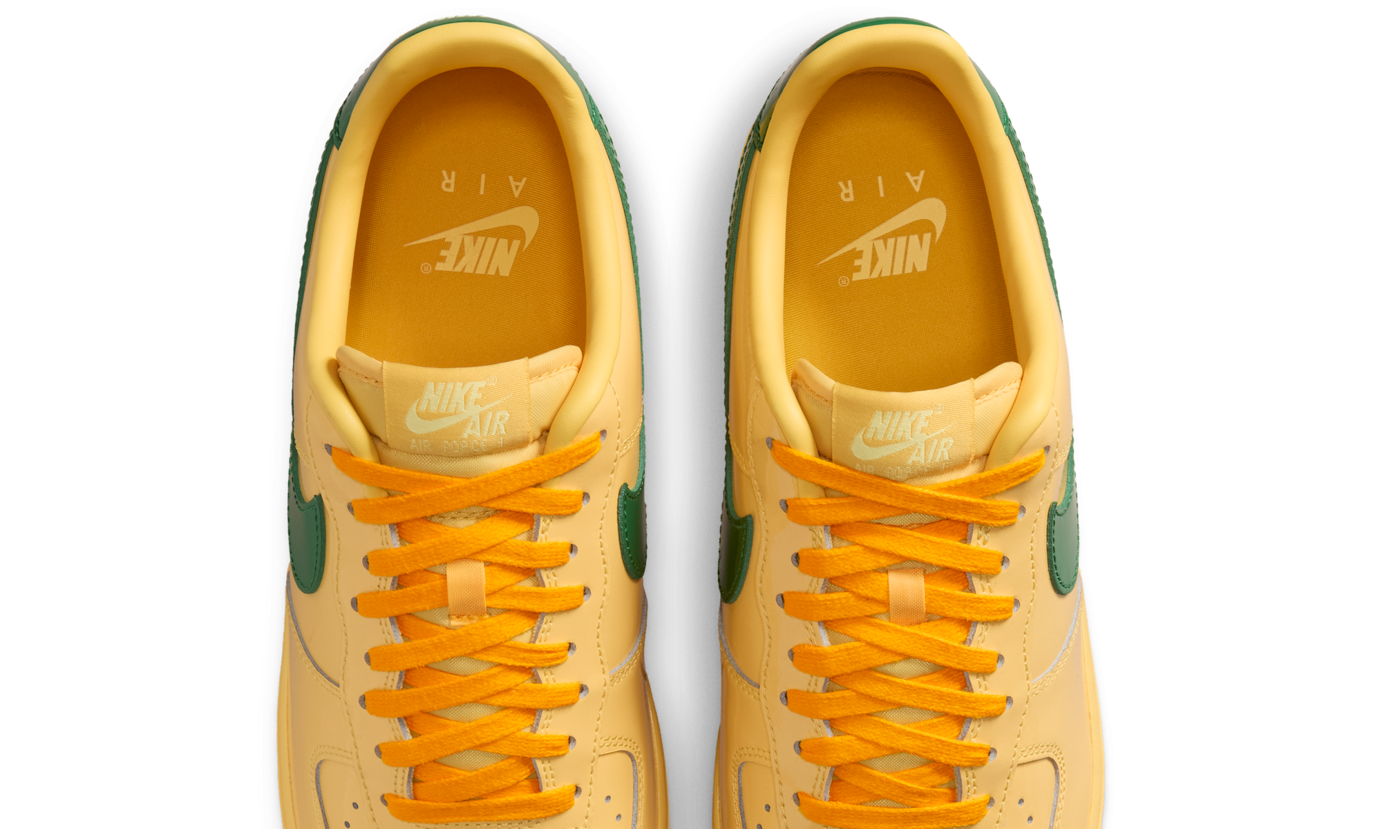 Nike Air Force 1 Low Patent Leather Topaz Gold Pine Green