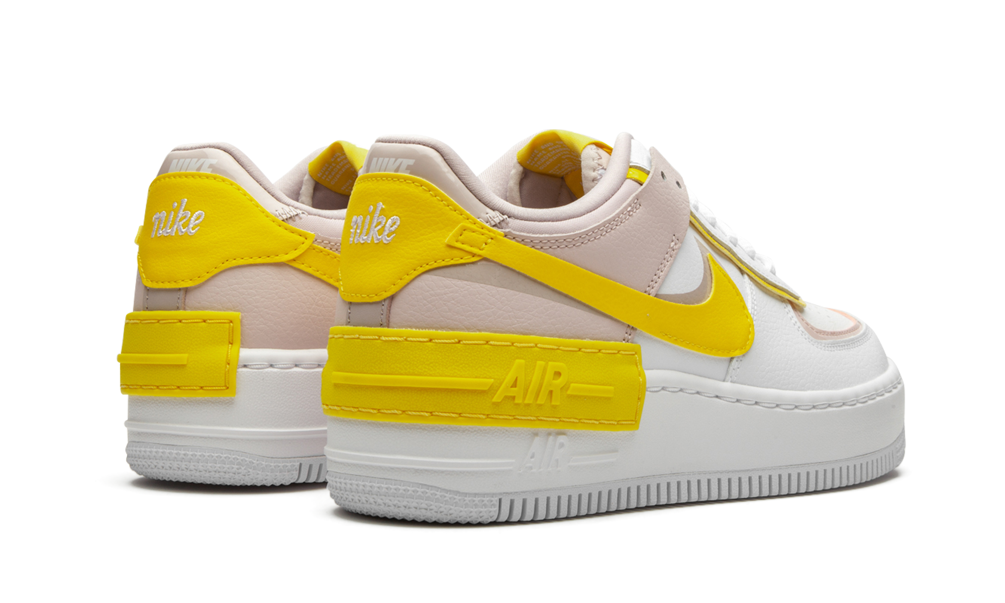 Nike Air Force 1 Low Shadow White Barely Rose Speed Yellow