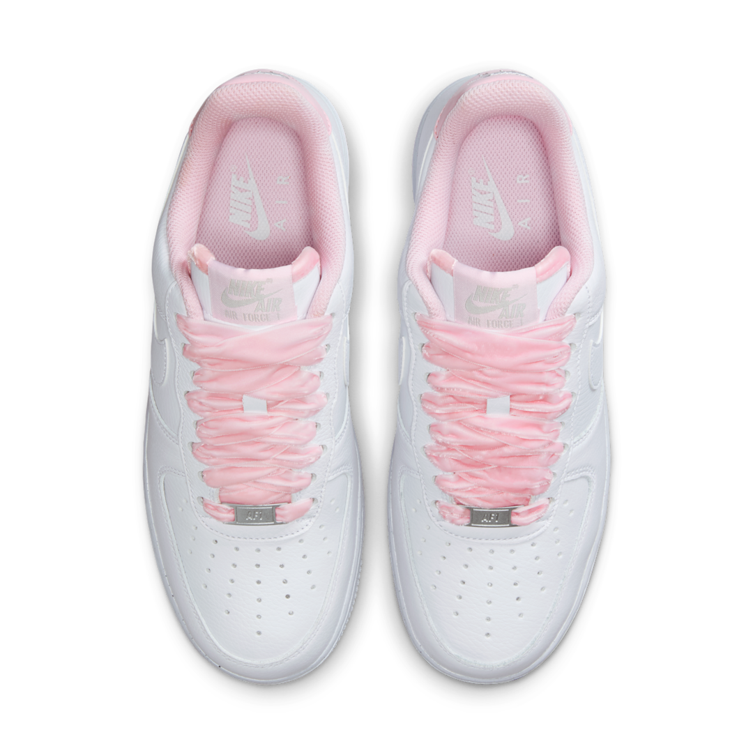 Nike Air Force 1 Low Vintage Pink Foam Velvet Laces, Pink Foam/Grey Fog/Metallic Silver/White (HV4403-601)