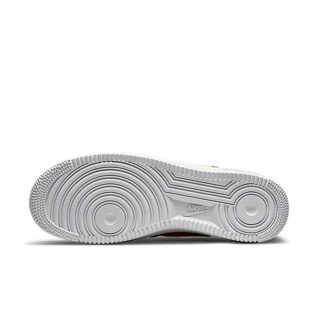 Nike Air Force 1 Low '07 QS Uno, White/Yellow Zest-University Red (DC8887-100 / DO6634-100)