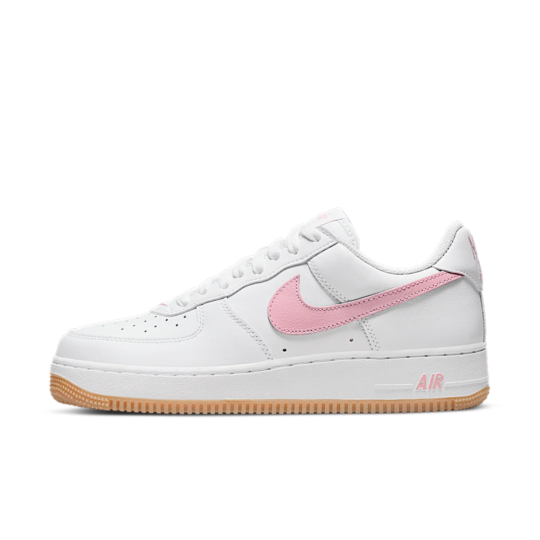 Nike Air Force 1 Low '07 Retro Color of the Month Pink Gum, White/Pink-Gum Yellow-Metallic Gold (DM0576-101)