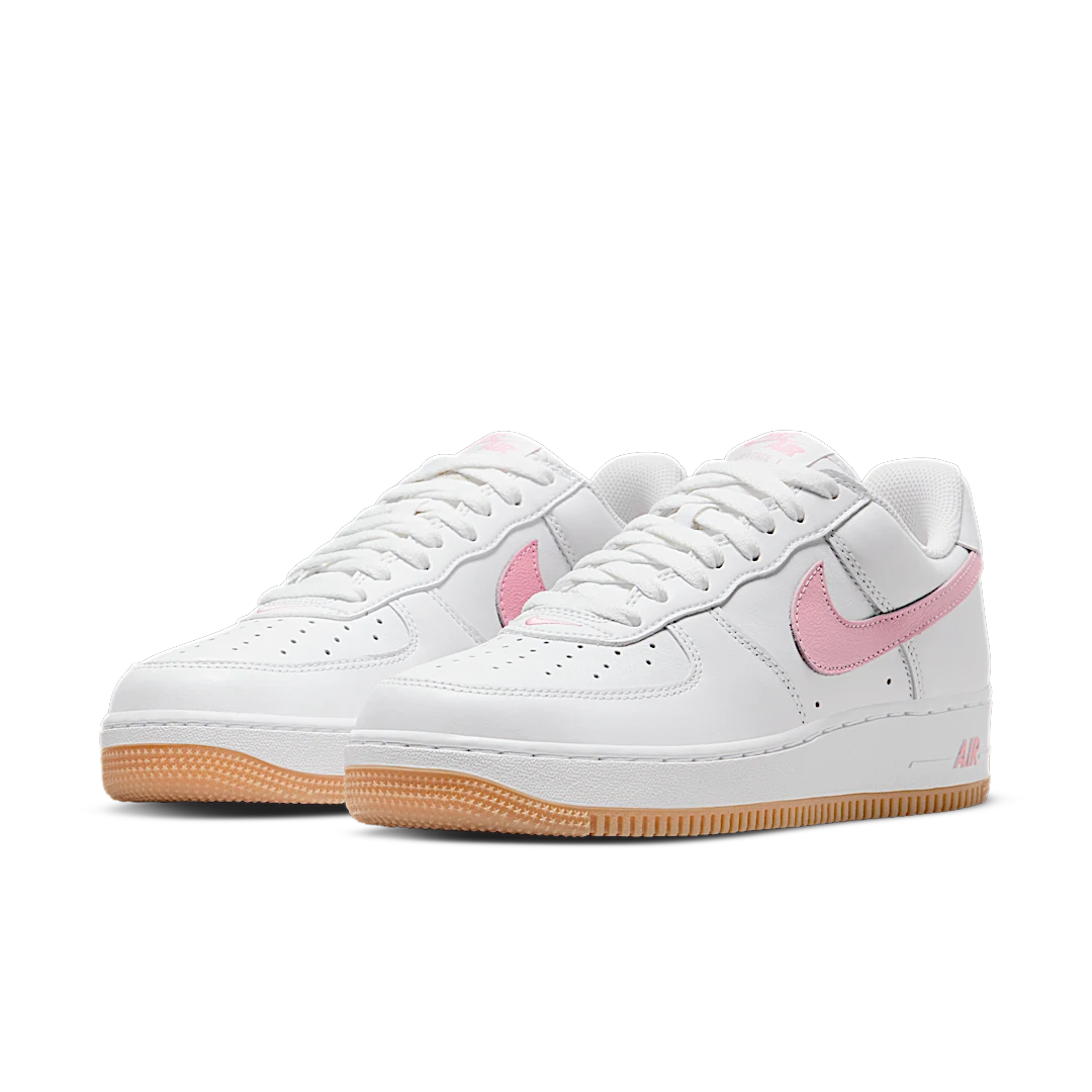 Nike Air Force 1 Low '07 Retro Color of the Month Pink Gum, White/Pink-Gum Yellow-Metallic Gold (DM0576-101)