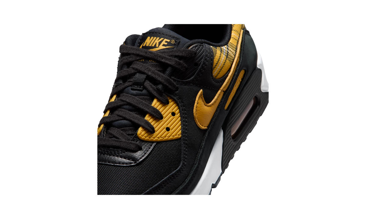 Nike Air Max 90 Black Yellow Ochre Plaid