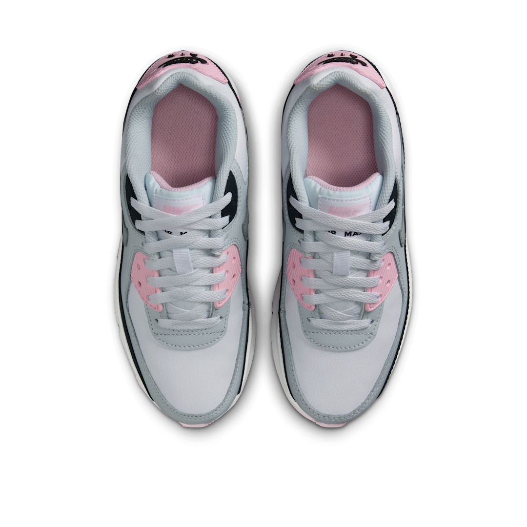 Nike Air Max 90 LTR White Pink Foam Armory Navy Wolf Grey, White/Pink Foam/Armory Navy/Wolf Grey (CD6864-134)