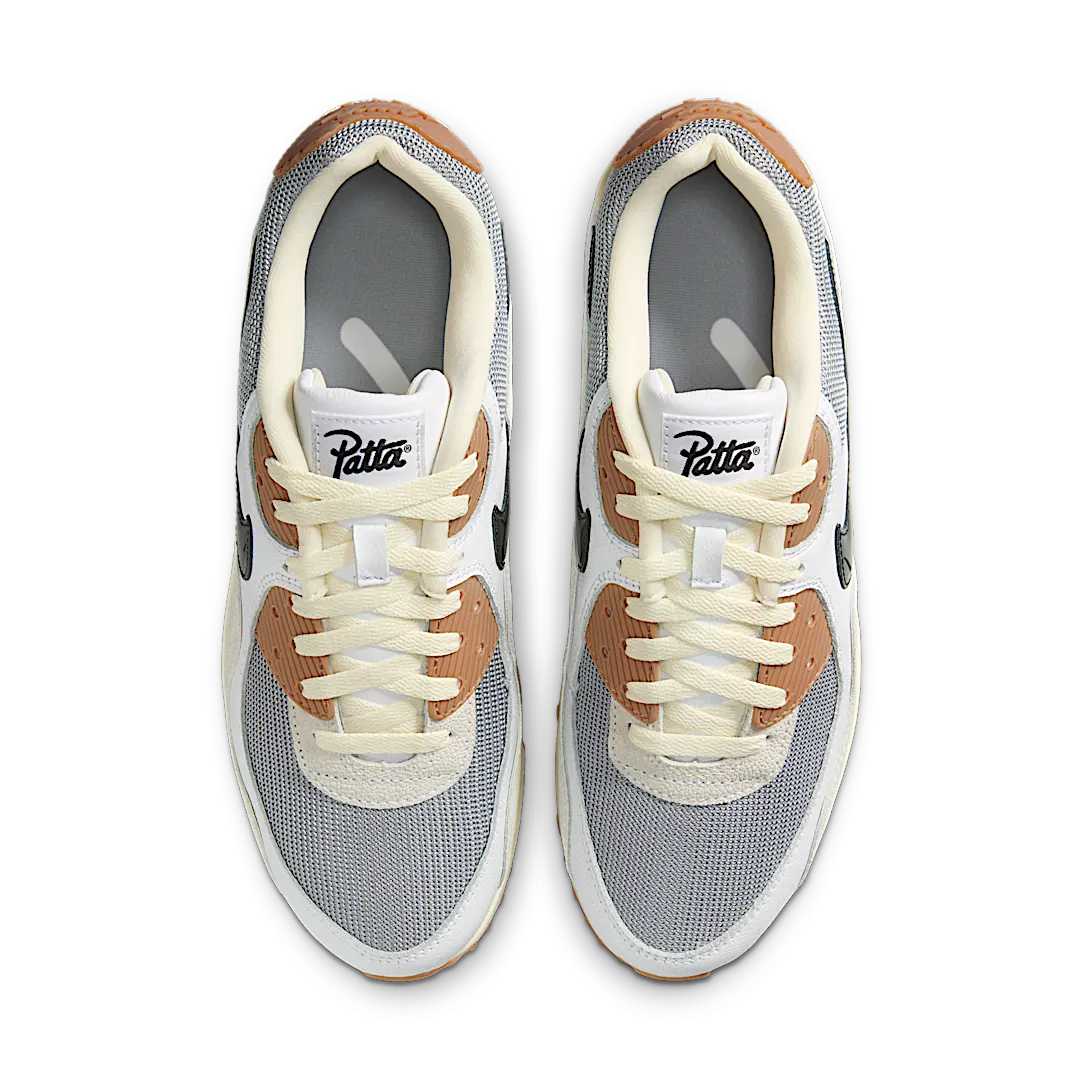 Nike Air Max 90 SP Patta Waves Particle Grey Coconut Milk, Particle Grey/Coconut Milk/White/Black/Gum Medium Brown (IF5605-001)