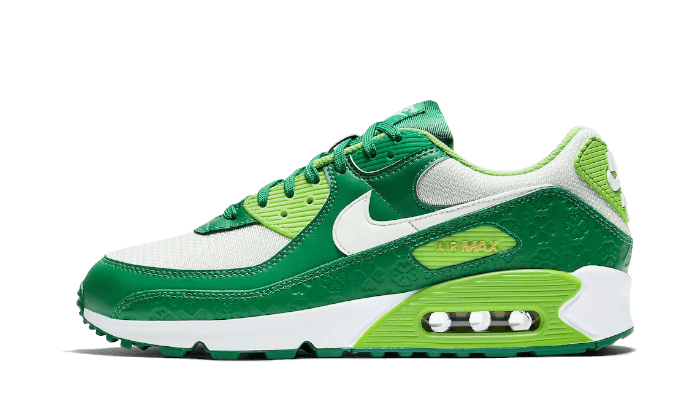 Nike Air Max 90 St Patrick's Day (2021), Pine Green/Mean Green/Spruce Aura/White/Metallic Gold (DD8555-300)
