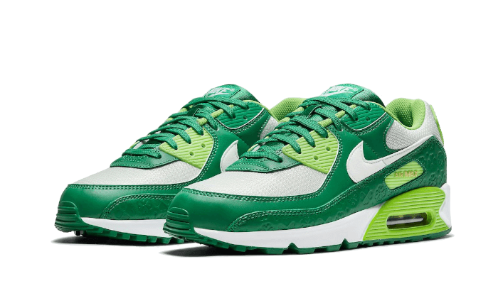 Nike Air Max 90 St Patrick's Day (2021), Pine Green/Mean Green/Spruce Aura/White/Metallic Gold (DD8555-300)