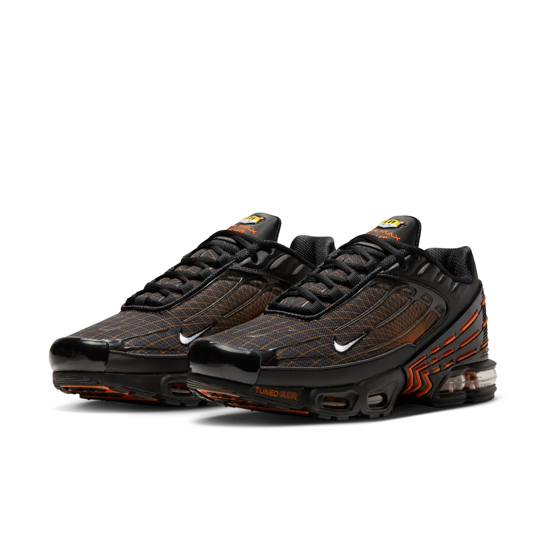 Nike Air Max Plus 3 Black Orange Spirograph, Black/Safety Orange/Iron Grey/White (FB3352-001)
