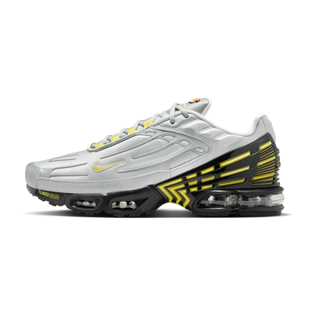 Nike Air Max Plus 3 Metallic Silver Opti Yellow, Metallic Silver/Light Smoke Grey/Obsidian/Opti Yellow (FZ4623-001)
