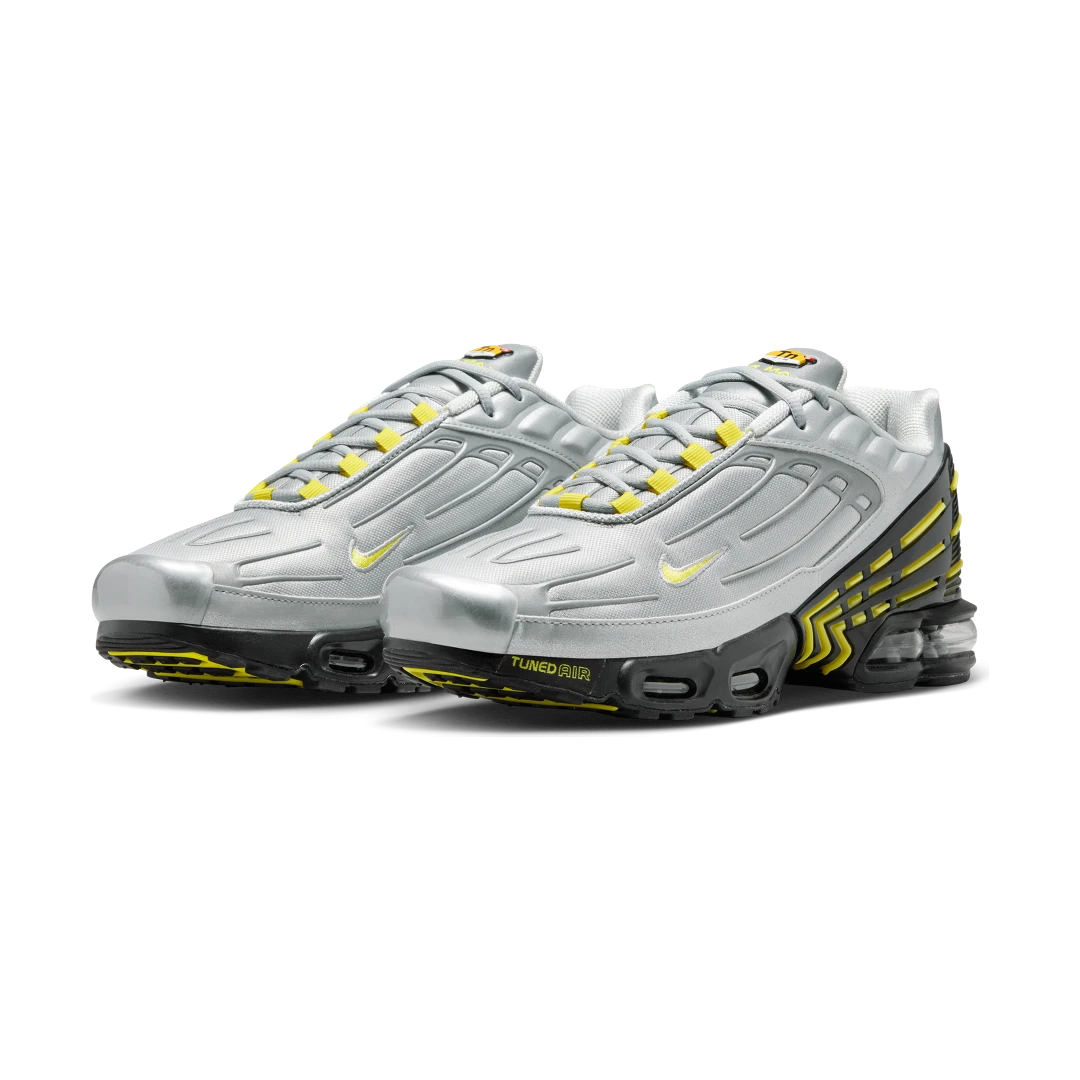 Nike Air Max Plus 3 Metallic Silver Opti Yellow, Metallic Silver/Light Smoke Grey/Obsidian/Opti Yellow (FZ4623-001)