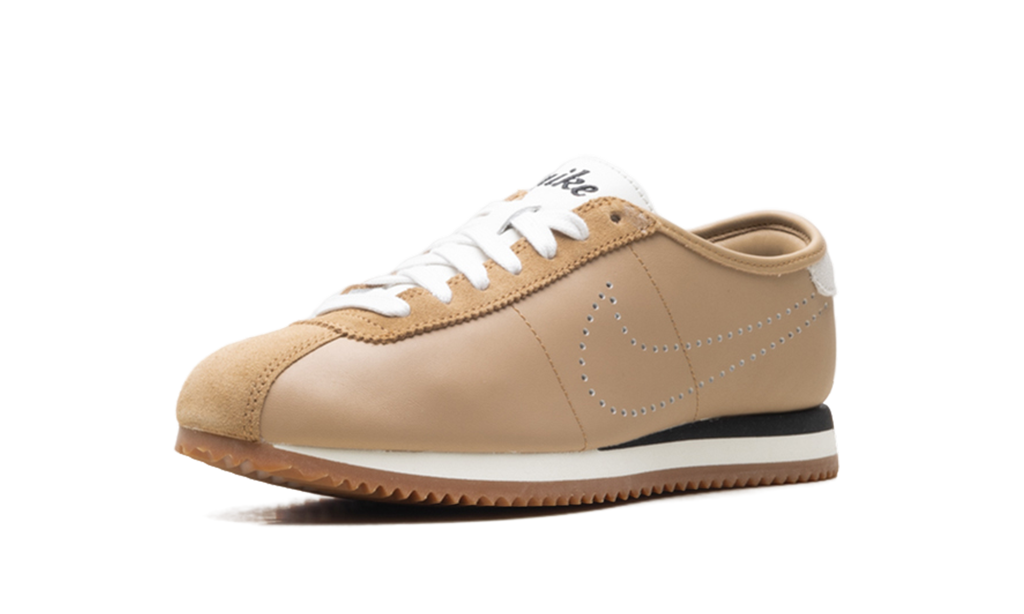 Nike Cortez Leather Pale Shale Sail Perforated Swoosh