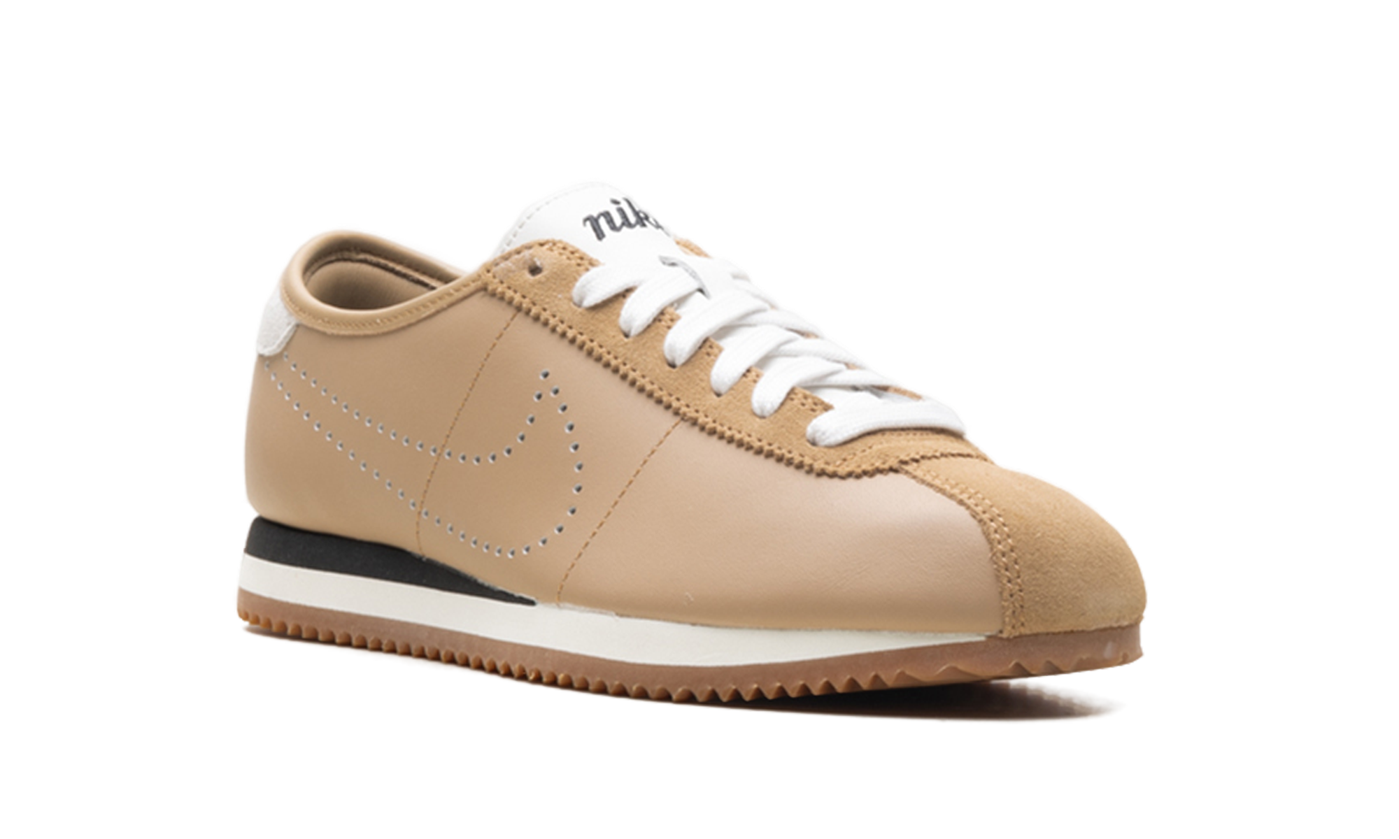 Nike Cortez Leather Pale Shale Sail Perforated Swoosh