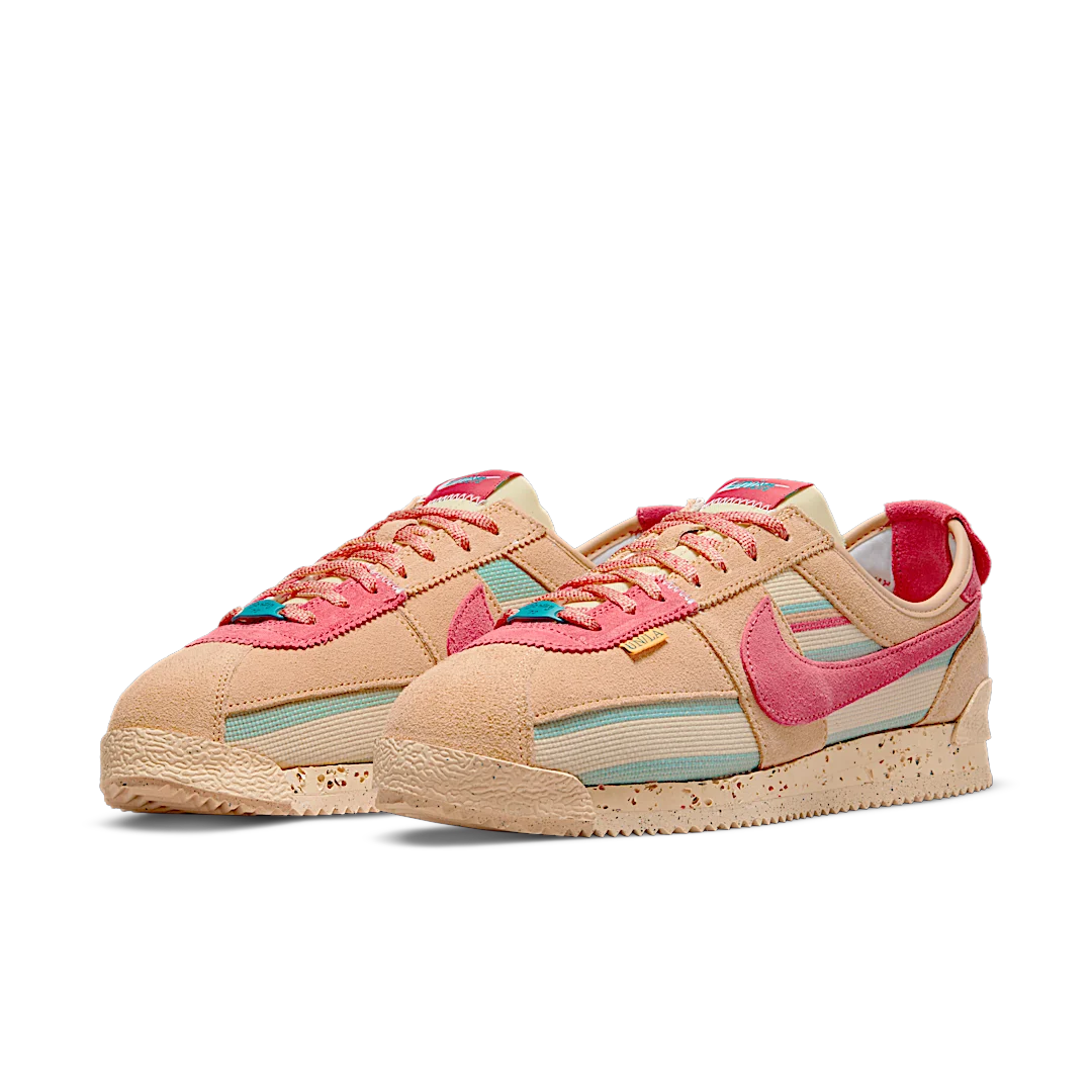 Union LA x Nike Cortez SP Sesame, Grain/Pink Clay-Dutch Green-Bicycle Yellow-Blustery (DR1413-200)