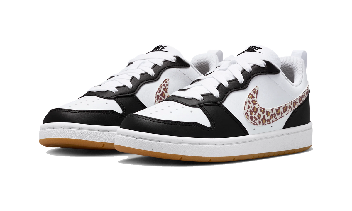 Nike Court Borough Low Black White Leopard Swoosh