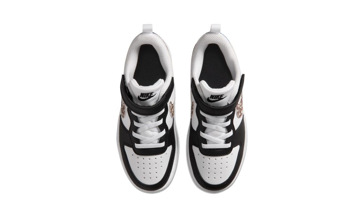 Nike Court Borough Low Black White Leopard Swoosh (PS)