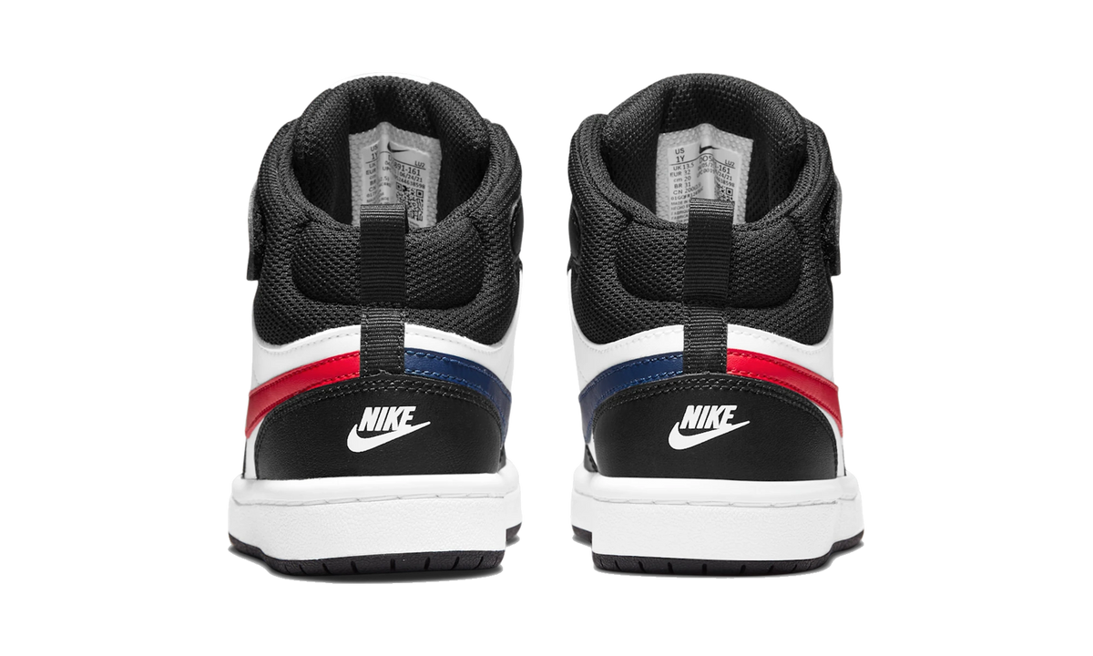 Nike Court Borough Mid 2 White Black University Red (PS)