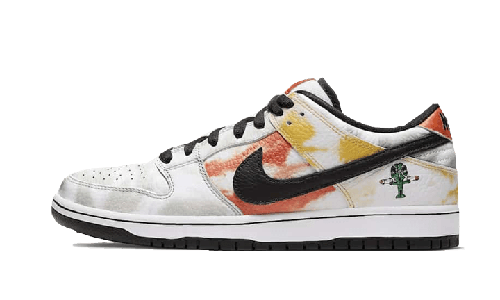 Nike SB Dunk Low Raygun Tie-Dye White, White/Orange Flash/White (BQ6832-101)