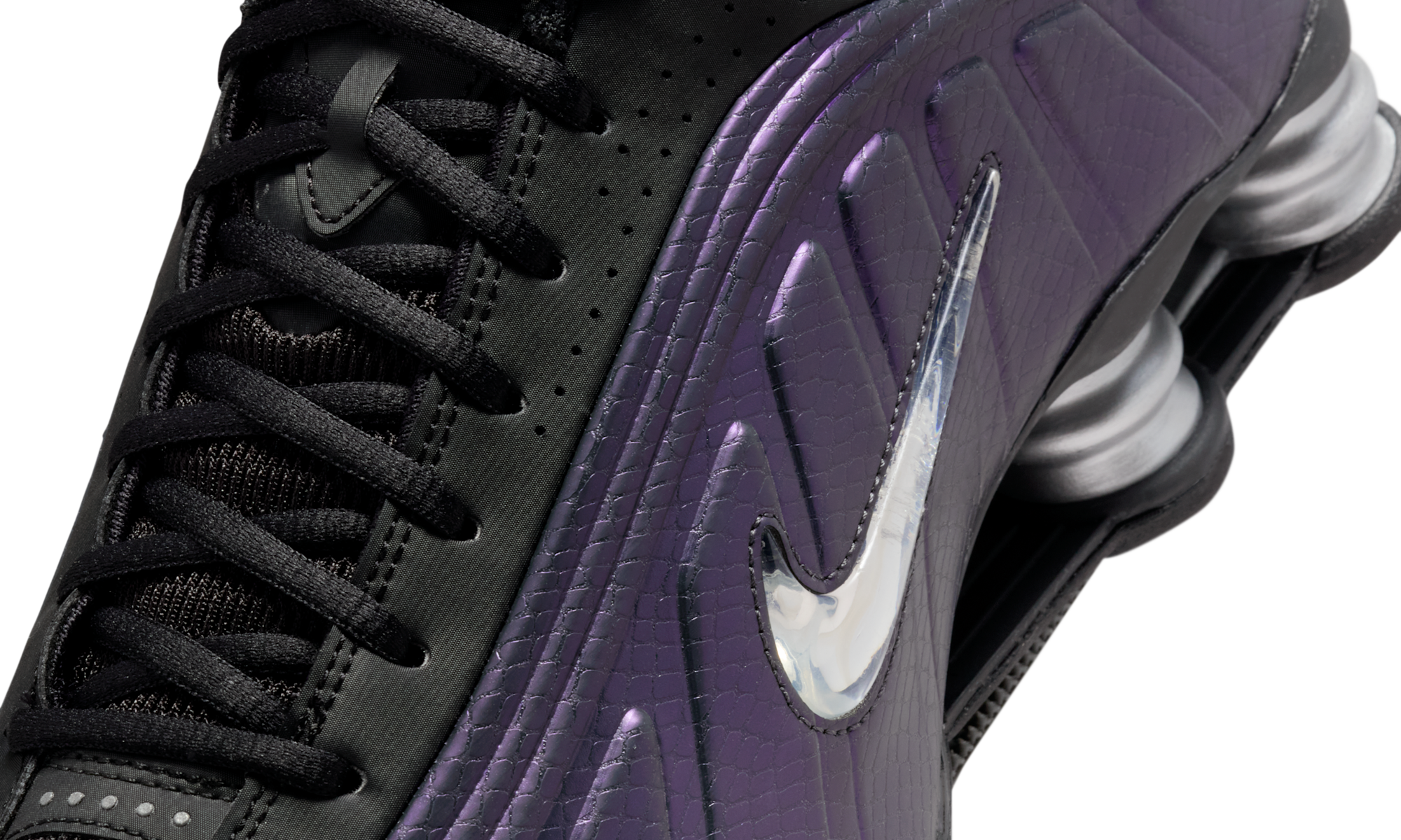 Nike Shox R4 Black Metallic Silver Purple Dynasty