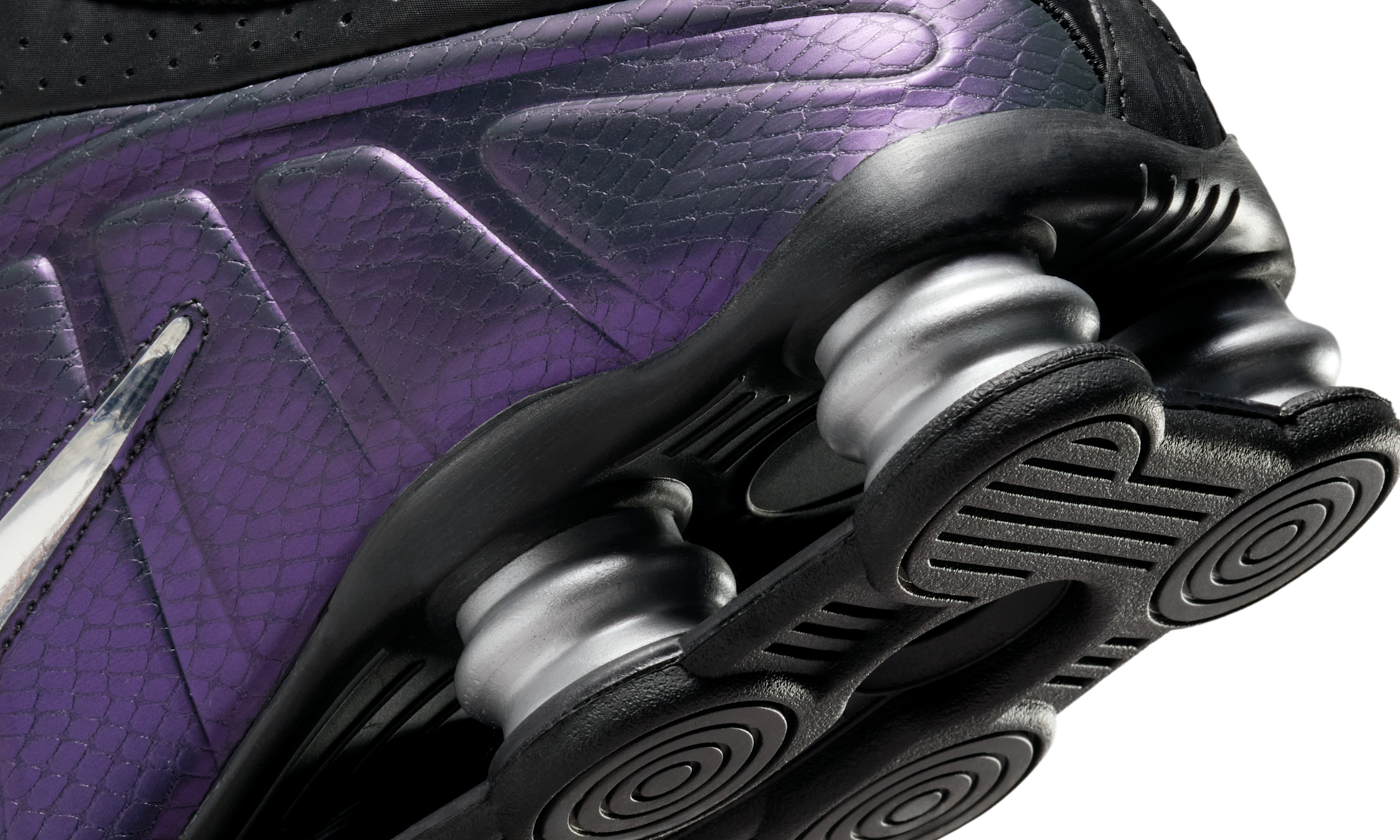 Nike Shox R4 Black Metallic Silver Purple Dynasty