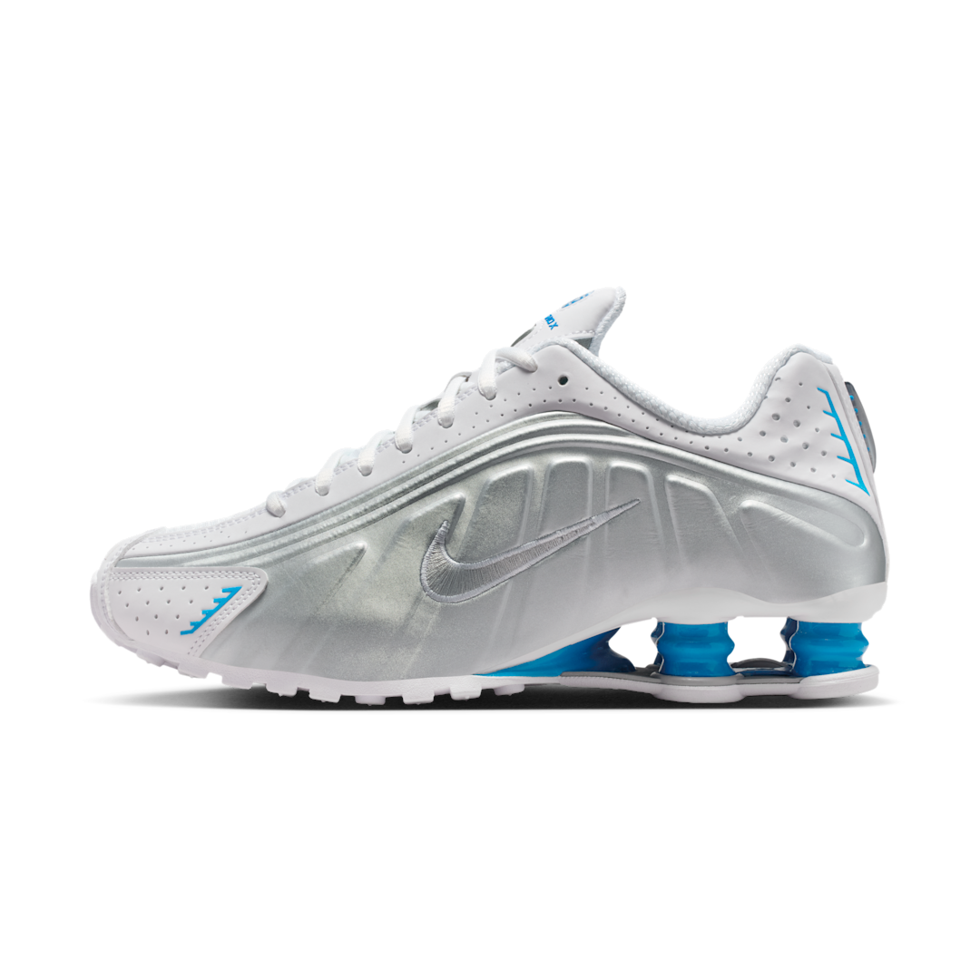 Nike Shox R4 White Blue Hero Silver, White/Blue Hero/Metallic Silver (AR3565-105)