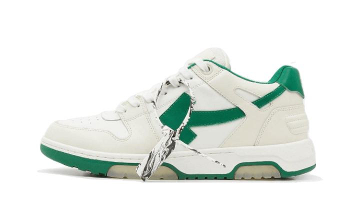 OFF-WHITE Out Of Office "OOO" Low Tops Jet Green Ecru Suede