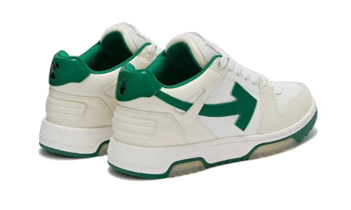 OFF-WHITE Out Of Office "OOO" Low Tops Jet Green Ecru Suede