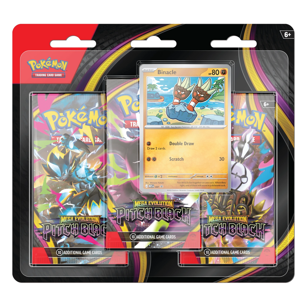 Pokémon TCG Pitch Black: Binacle 3-Pack Blister