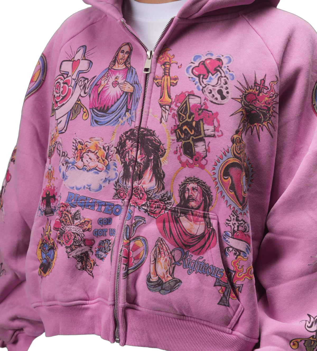 Righteous Risen King Zip Up Hoodie Purple