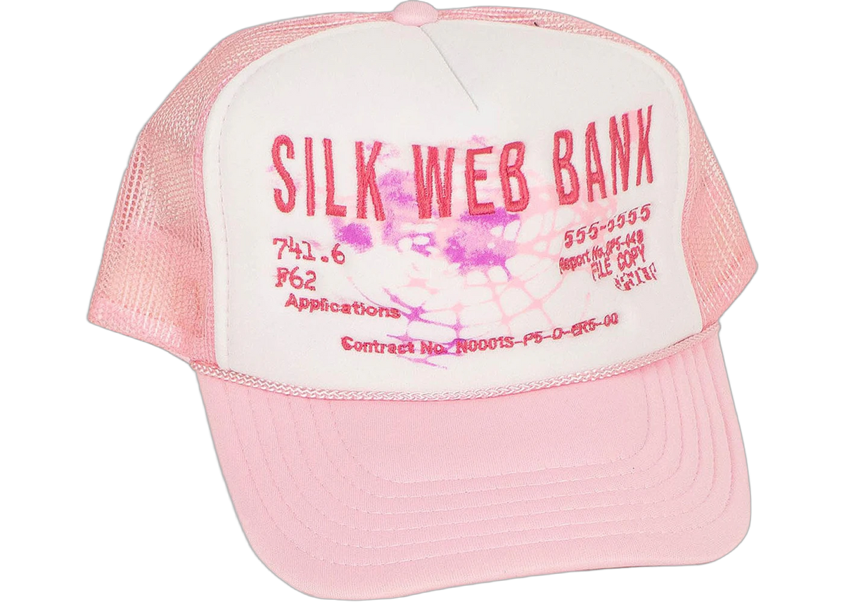 Sp5der Silk Web Bank Trucker Hat Pink