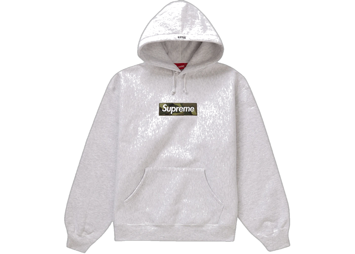 Supreme Box Logo Hooded Sweatshirt (FW23) Ash Grey