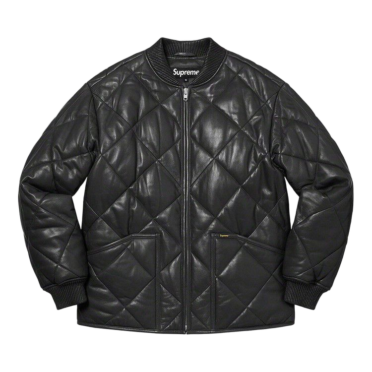 Supreme Quilted Leather Work Jacket Black