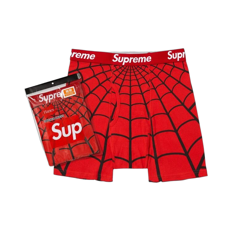Supreme x Hanes Spider-Man Boxer Briefs (2 Pack) Red