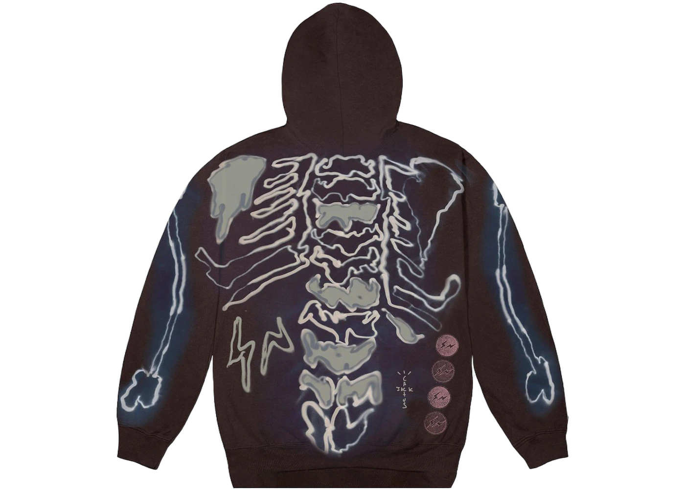Travis Scott Cactus Jack For Fragment Skeleton Graffiti Full Zip Hoodie Multi