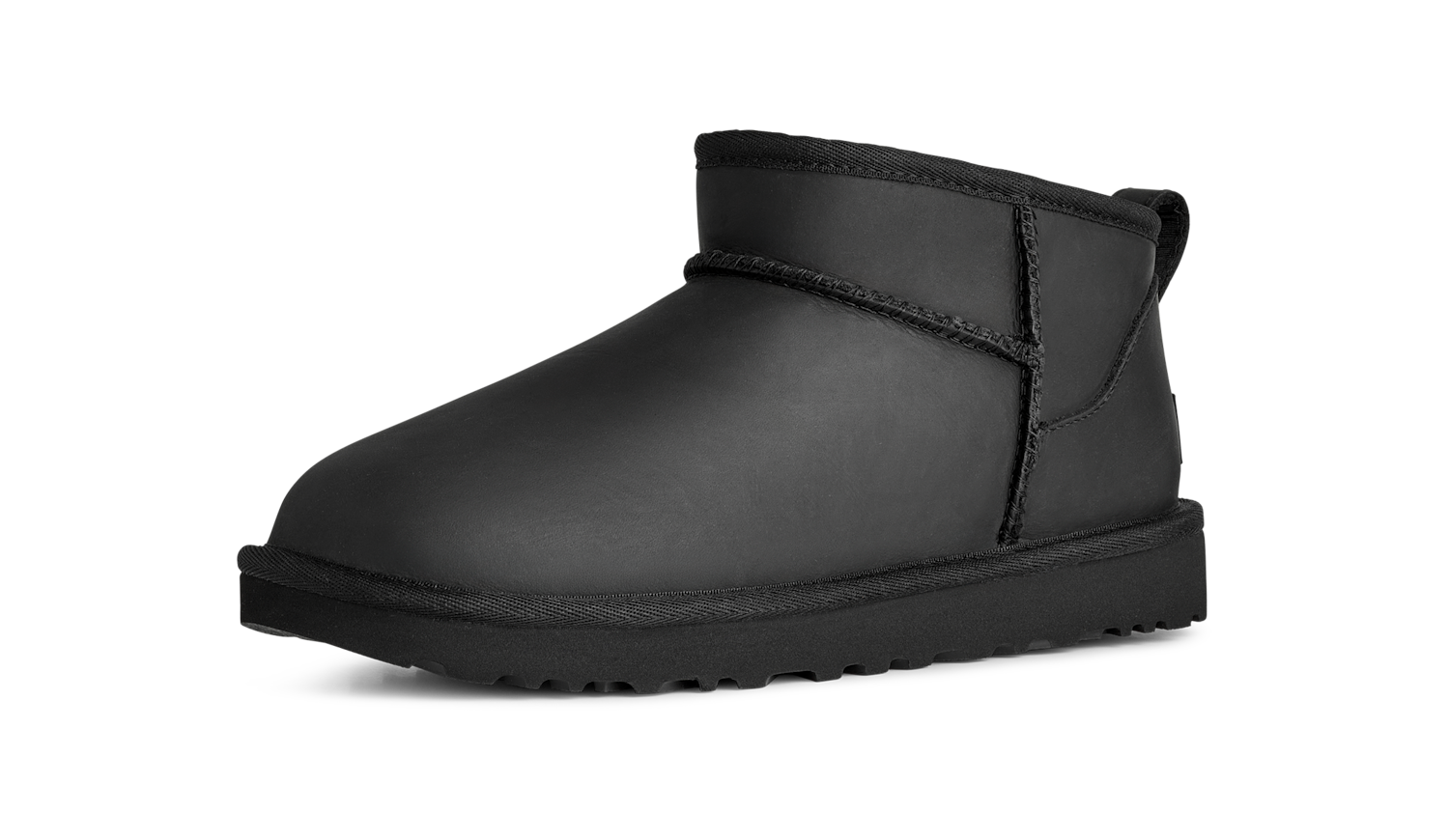 UGG Classic Ultra Mini Leather Boot Black, Black (1174210-BLK)