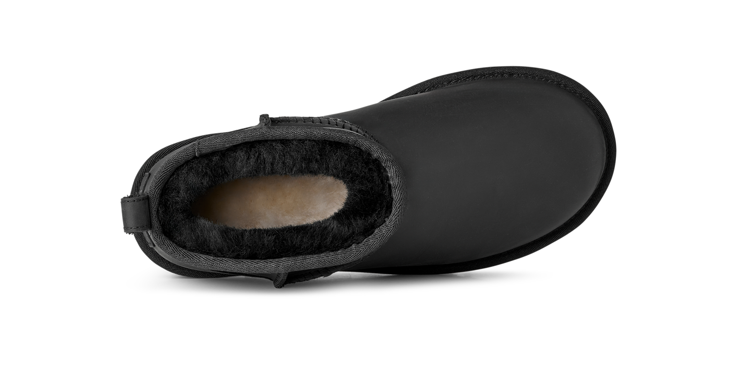 UGG Classic Ultra Mini Leather Boot Black, Black (1174210-BLK)