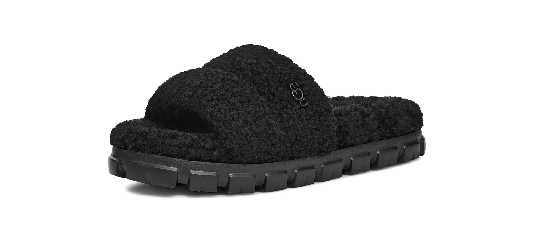 UGG Cozetta Curly Slide Black, Black (1130838-BLK)