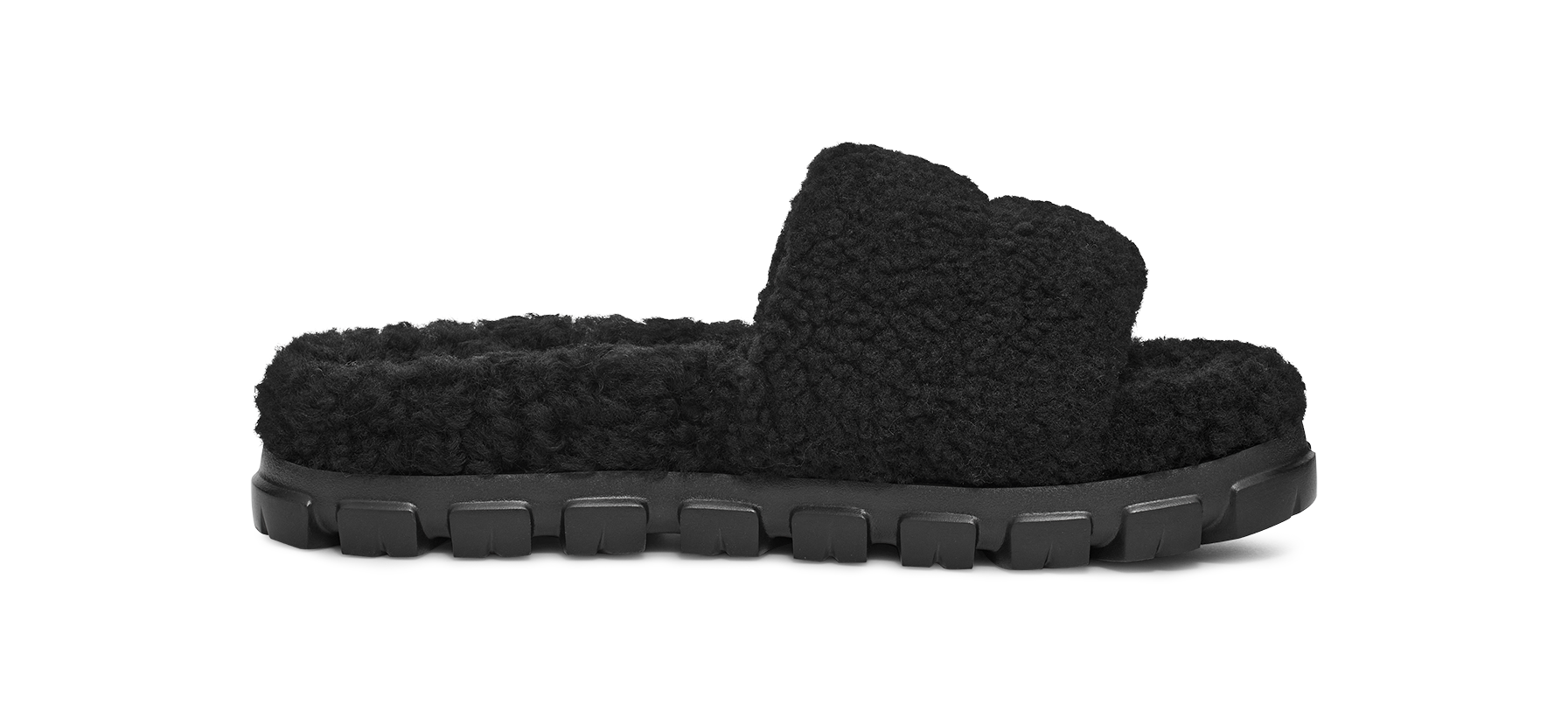 UGG Cozetta Curly Slide Black, Black (1130838-BLK)