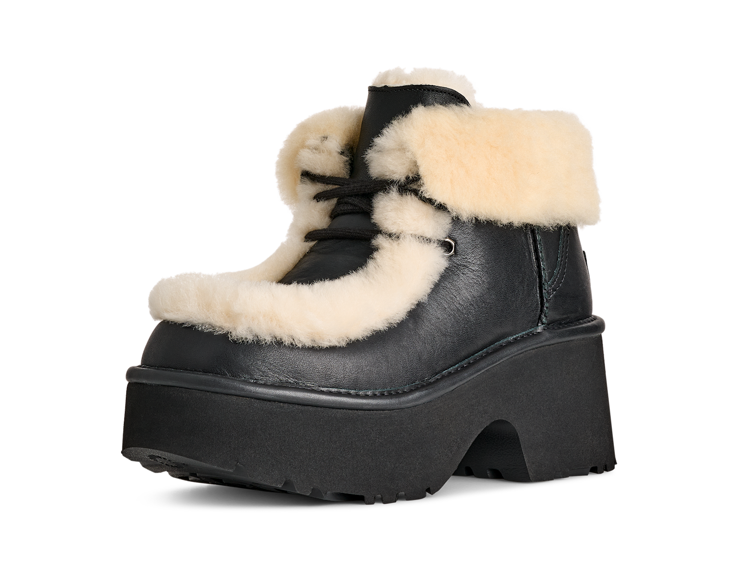 UGG Esmee Leather Lace Up Boot Black, Black (1176110-BLK)