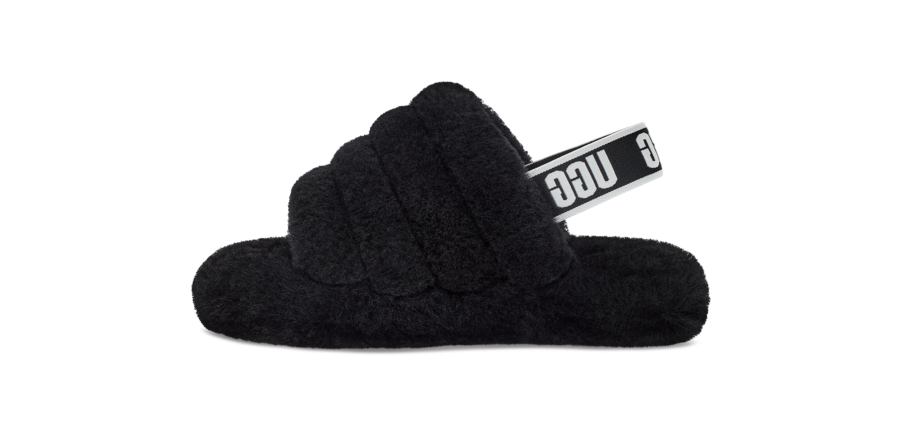 UGG Fluff Yeah Slide Black (Kids), Black/Black (1098494K-BLK)