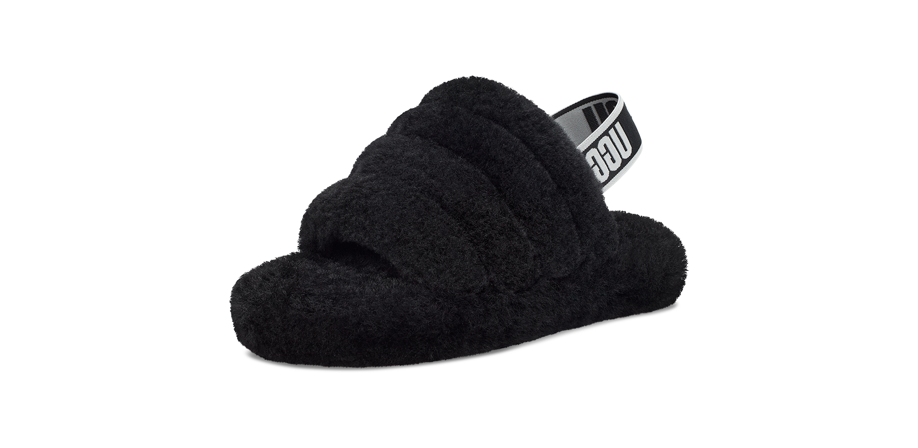 UGG Fluff Yeah Slide Black (Kids), Black/Black (1098494K-BLK)