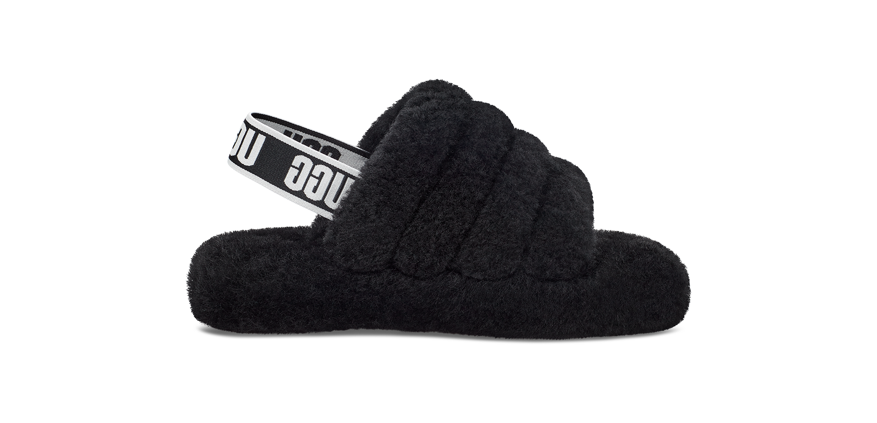 UGG Fluff Yeah Slide Black (Kids), Black/Black (1098494K-BLK)