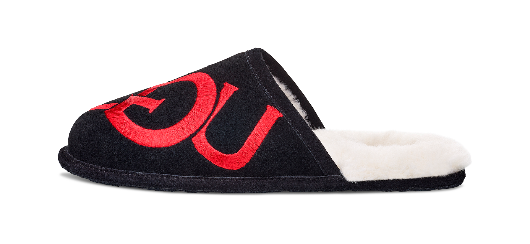 UGG Scuff Logo Slipper Black Red, Black/Red (1101324-BLK)